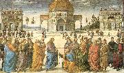 PERUGINO, Pietro Christ Giving the Keys to St. Peter Spain oil painting artist